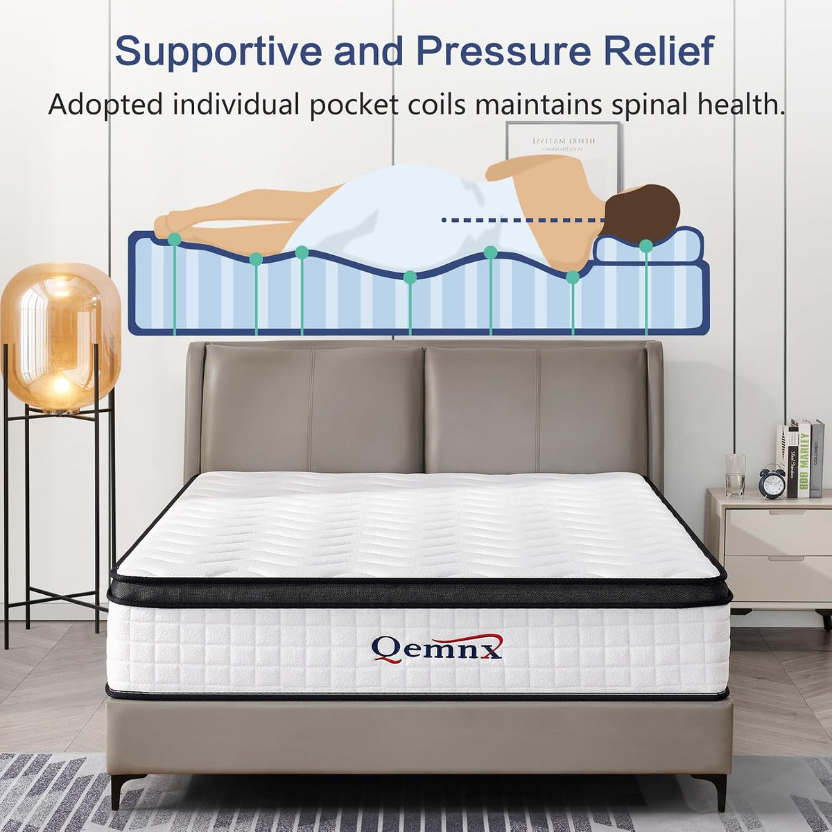12 Inch Queen New Hybrid Mattress, Medium Firm, Reinforced Edge
