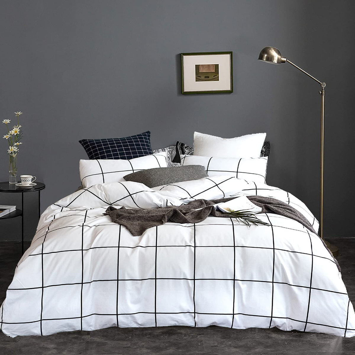 KAREVER White Fluffy Comforter Set Cal King Women Soft Durable Beddig Comforter Set MenLightweight Breathable California King
