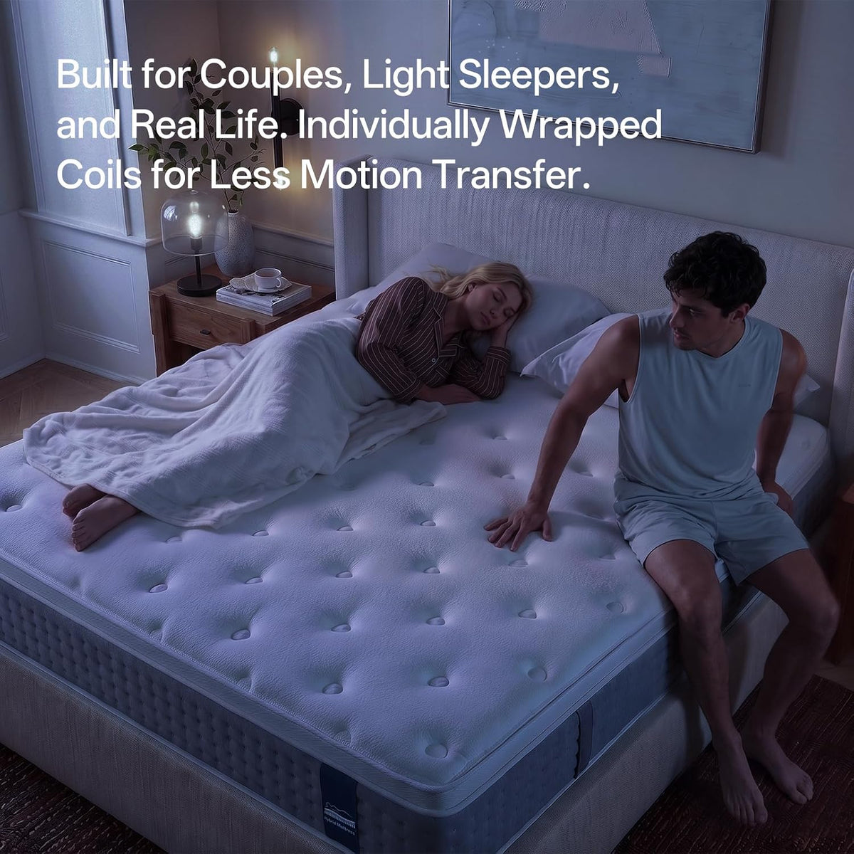 King Size Mattress, 14 Inch Hybrid Matress with Memory Foam & Individual Pocket Springs, King Mattress in a Box, Pressure Relief, Edge Support, Motion Isolation
