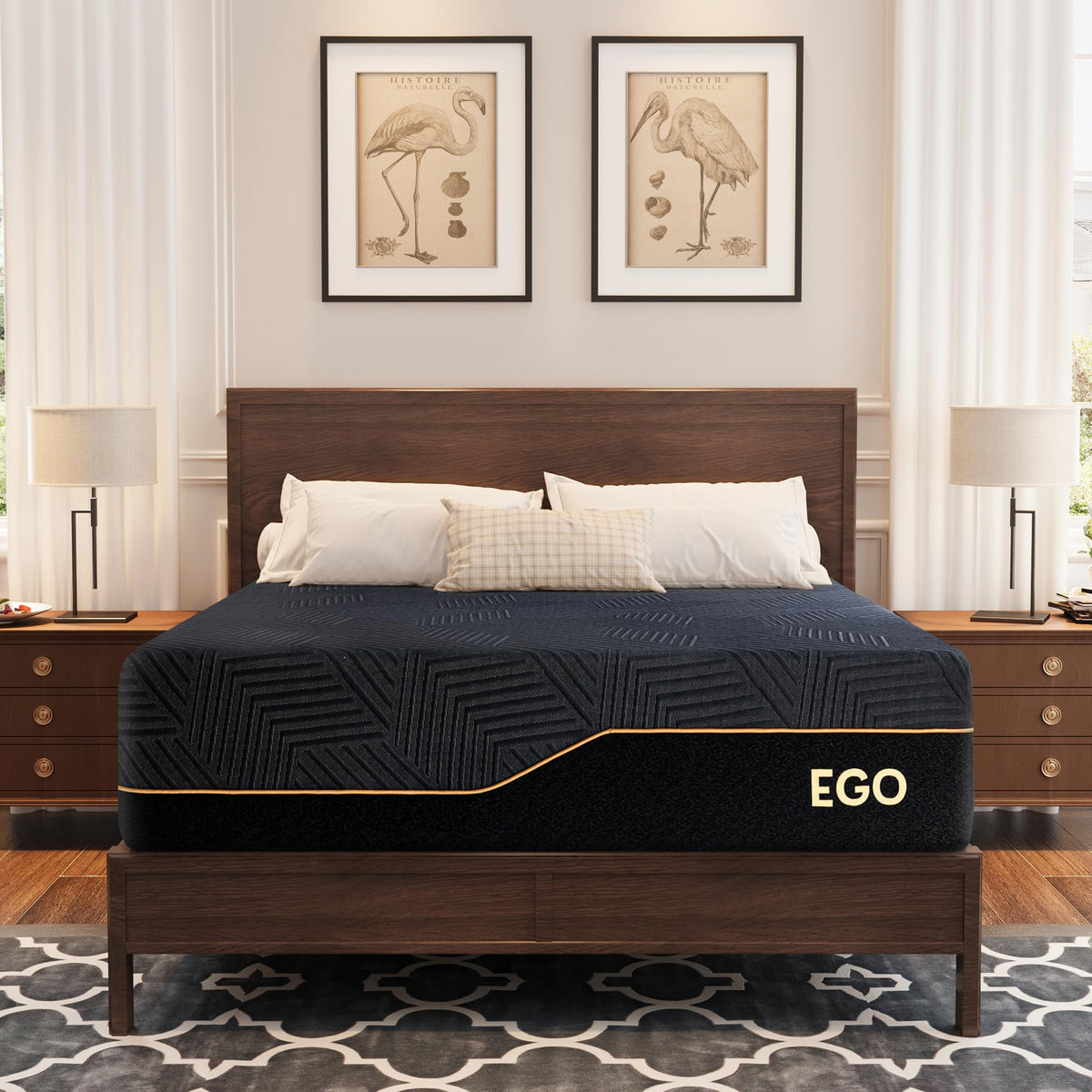 EGOHOME King 14 inch Memory Foam Mattress for Back Pain Relief Medium Firm