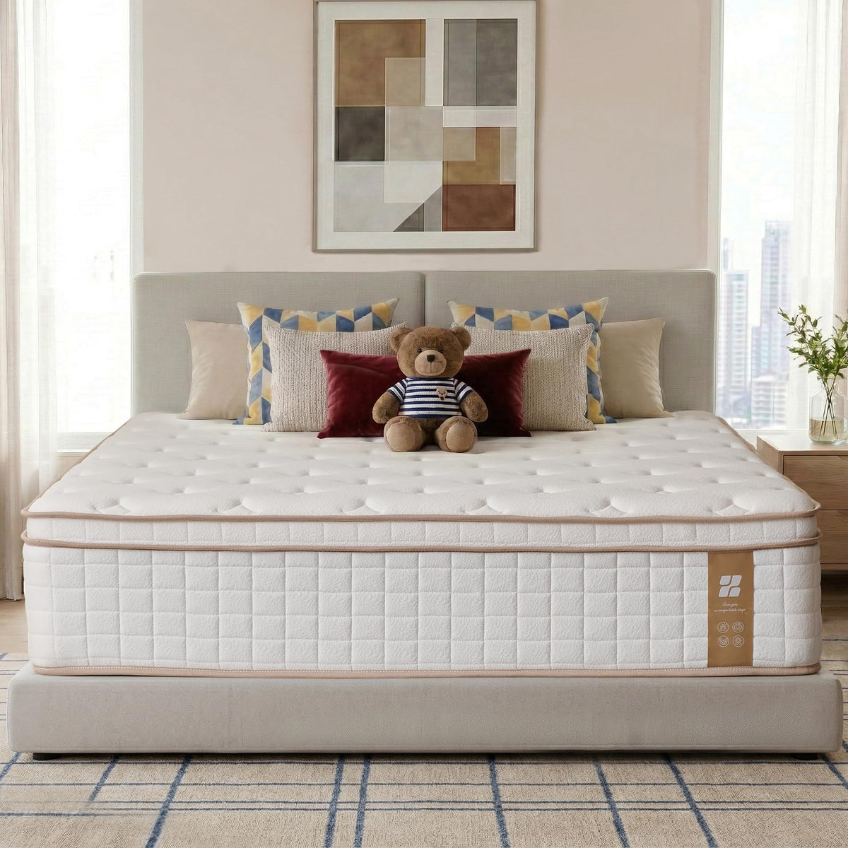 Profus 14 Inch Twin Mattress, Hybrid Memory Foam Mattress with Medium Firm for Pressure Relief, Motion Isolation Twin Size Mattress, CertiPUR-US Certified, 100% Fiberglass Free, Mattress in a Box