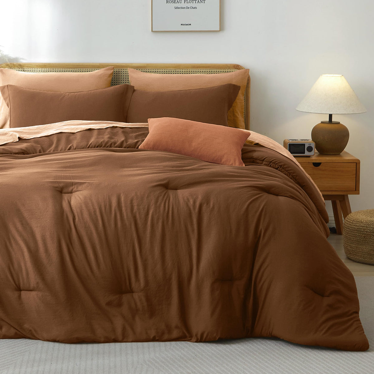 Comforters Queen Size 7 Pieces, Dark Green Bed Set