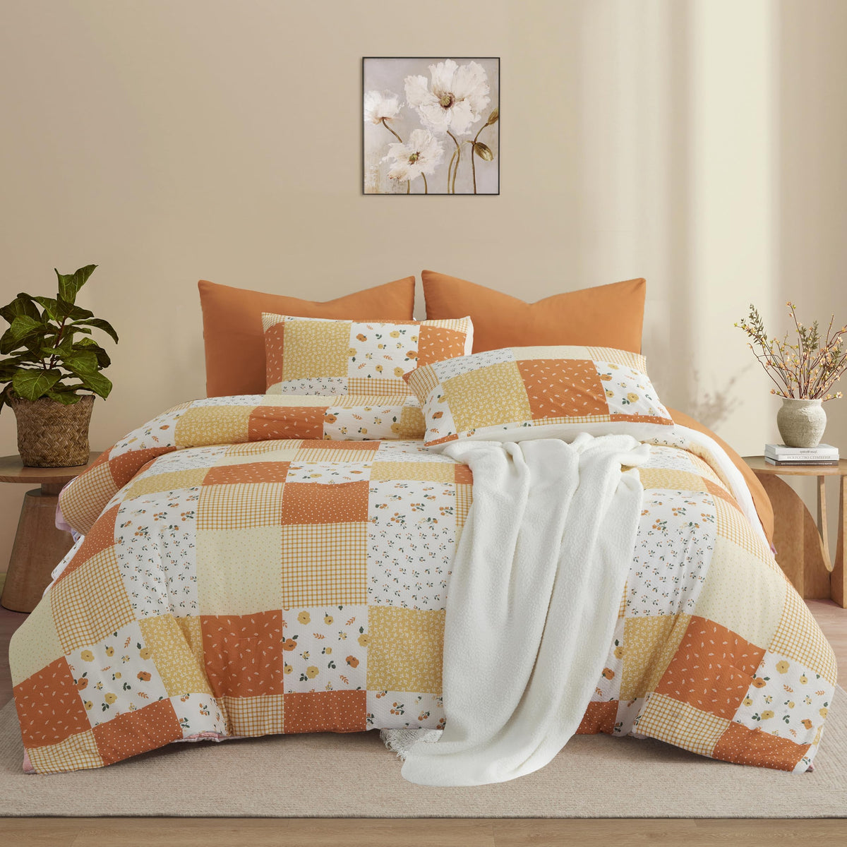 Oli Anderson King Comforter Set, 7 Pieces Bed in a Bag, Light Green