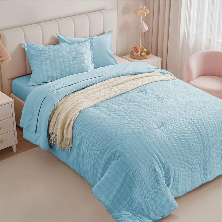 Twin Comforter Set 5 Piece, Olive Green Bed in a Bag Twin Size Bedding Sets