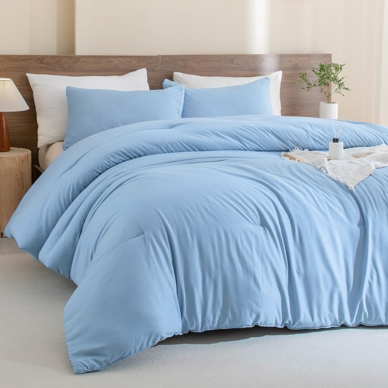 Paxrac Earthy Brown Comforter Queen Size, Neutral 3 Pieces Comforter Set, Lightweight Solid Bedding Set, All Seasons Soft Fluffy Queen Comforter Set (90x90In Comforter & 2 Pillowcases)