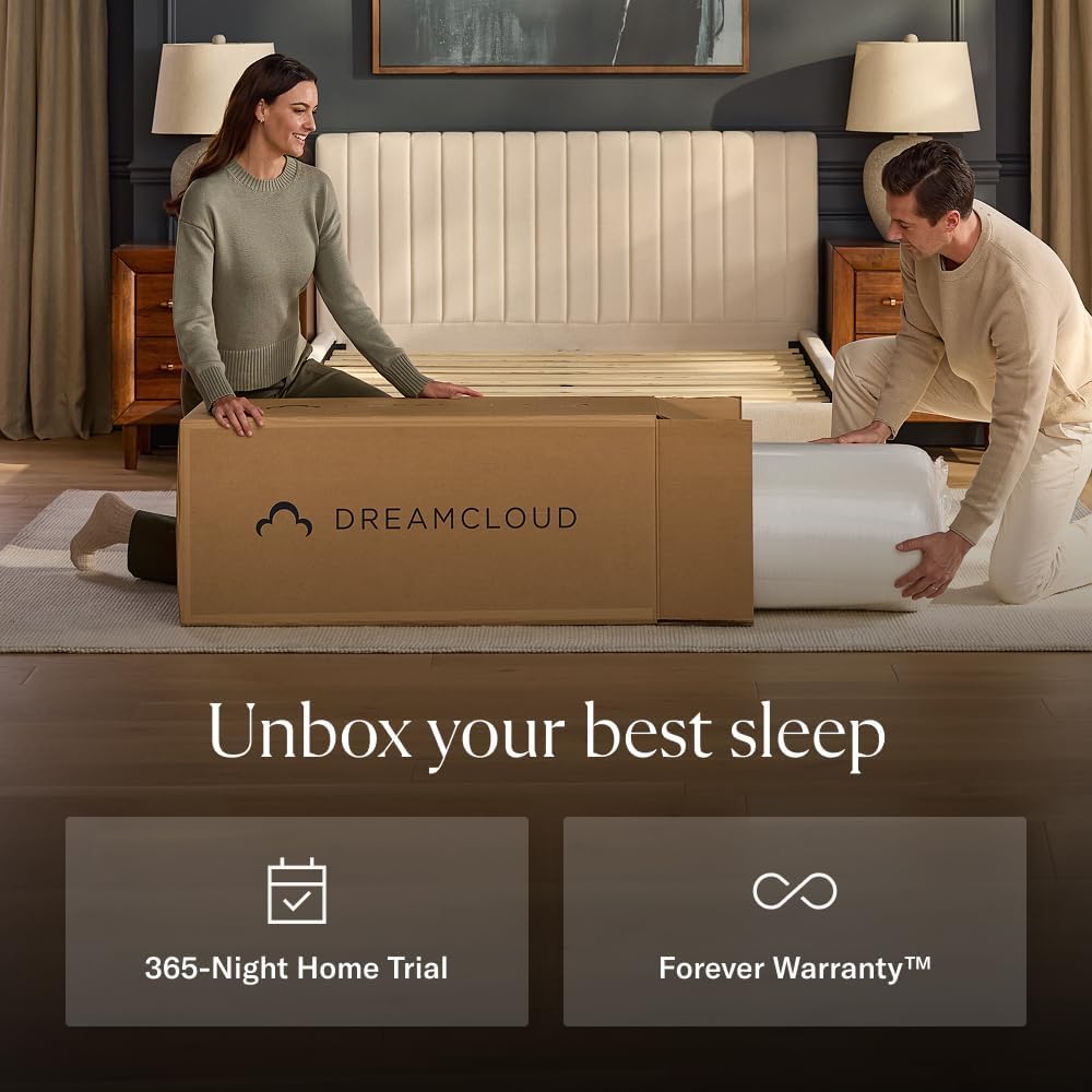 DreamCloud Classic 12" Queen Mattress, Hybrid Memory Foam, Firm Feel