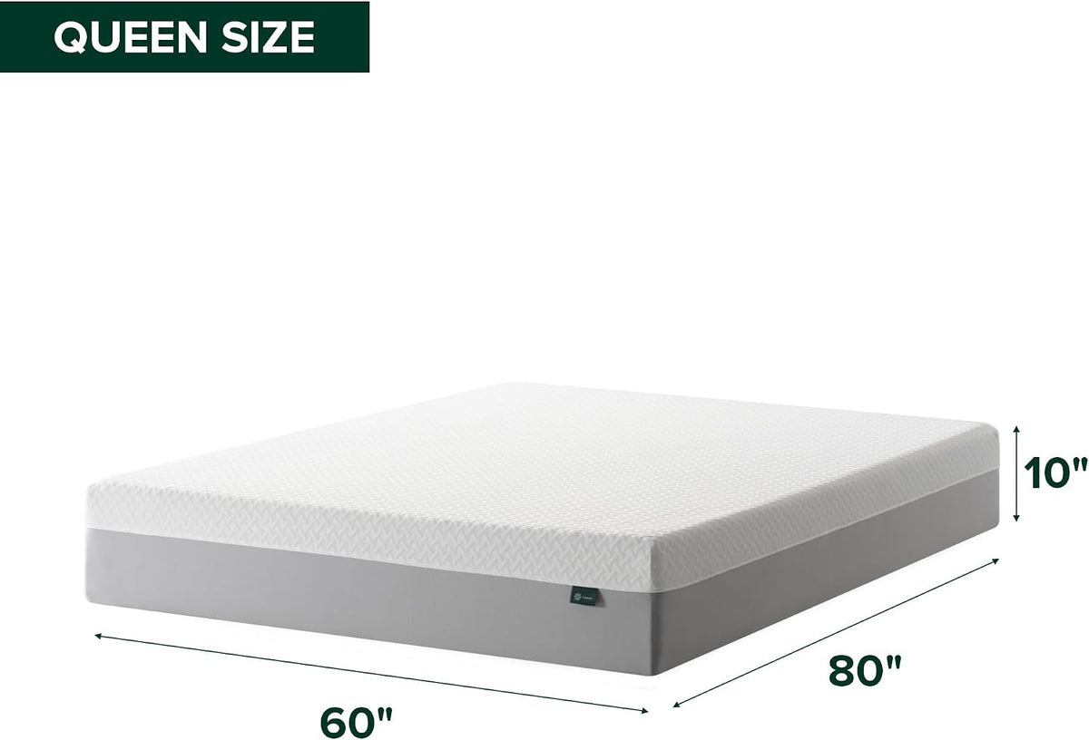 Zinus 10 Inch Queen Green Tea Essential Memory Foam Mattress, Medium Feel