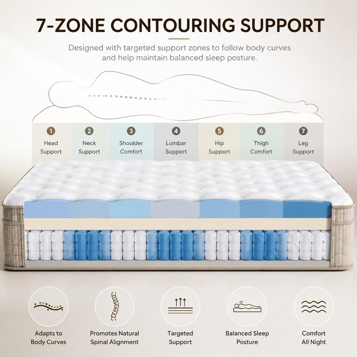 Queen Size Mattress, 14 Inch Queen Mattress Medium Firm Hybrid Memory Foam