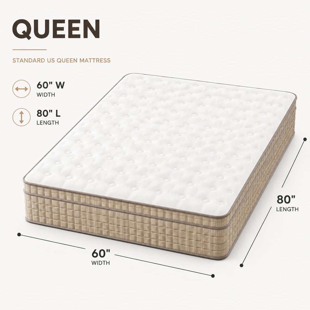 Queen Size Mattress, 14 Inch Queen Mattress Medium Firm Hybrid Memory Foam