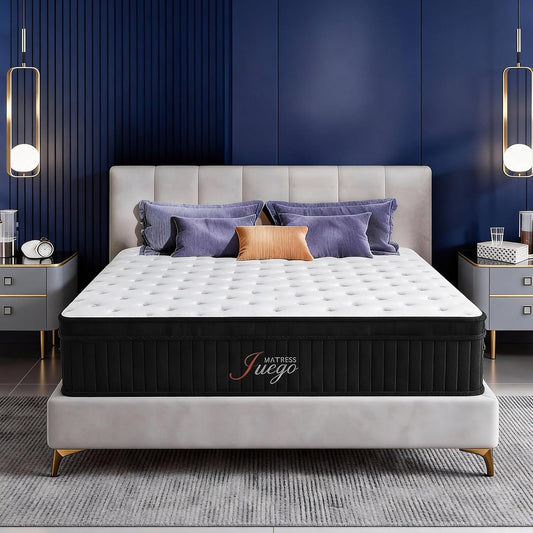 Juego 14 Inch Queen Mattress，Cooling Hybrid Mattress for All Sleepers