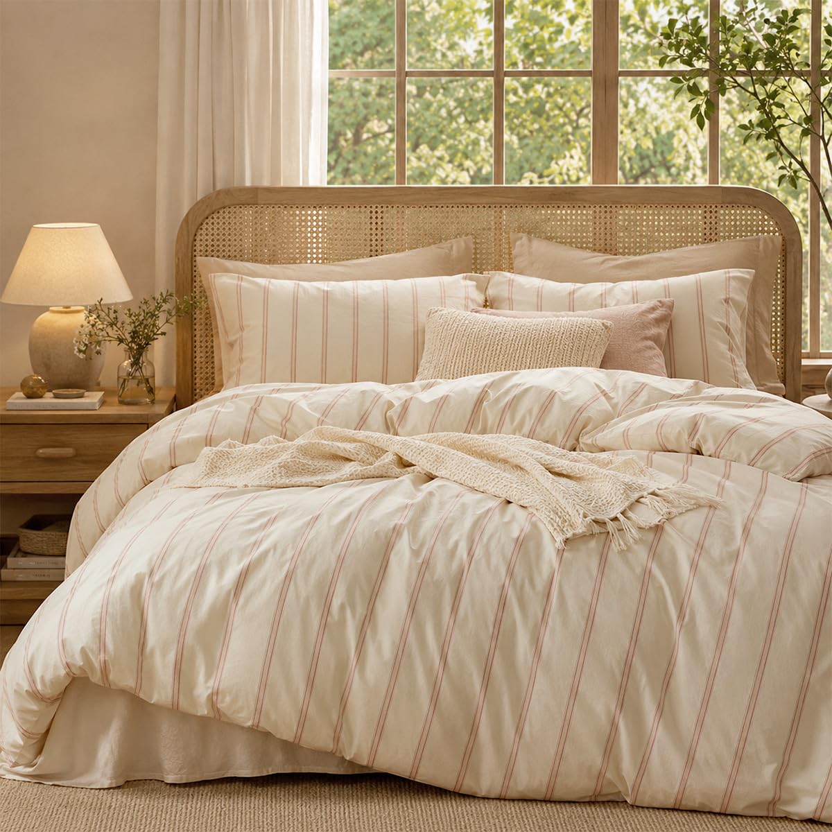 Floral Comforter Set Full Size Pink Bedding Sets for All Season