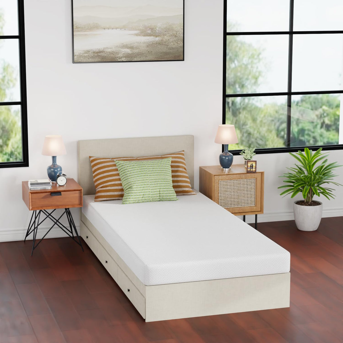 FDW | 6 Inch Twin Mattress | Medium Firm | Gel Memory Foam | White