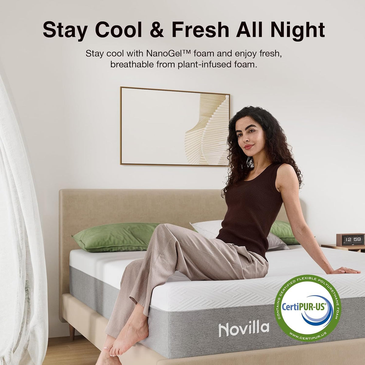 Novilla Bliss Twin Mattress, 10 Inch Gel Memory Foam Twin Mattress in a Box