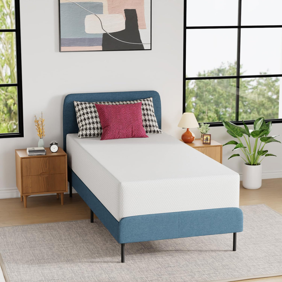 FDW | 6 Inch Twin Mattress | Medium Firm | Gel Memory Foam | White