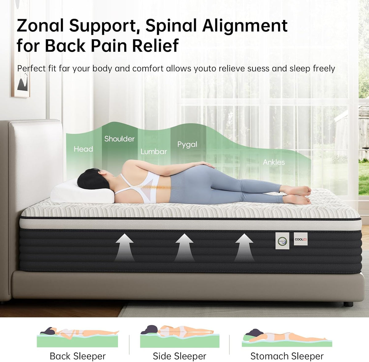 Twin Mattress, 12 Inch Hybrid Memory Foam Mattress in a Box, Pressure Relief for Back Support, Medium Firm, Individually Pocket Springs, 100-Night Trial & CertiPUR-US Certified, Twin Size, White