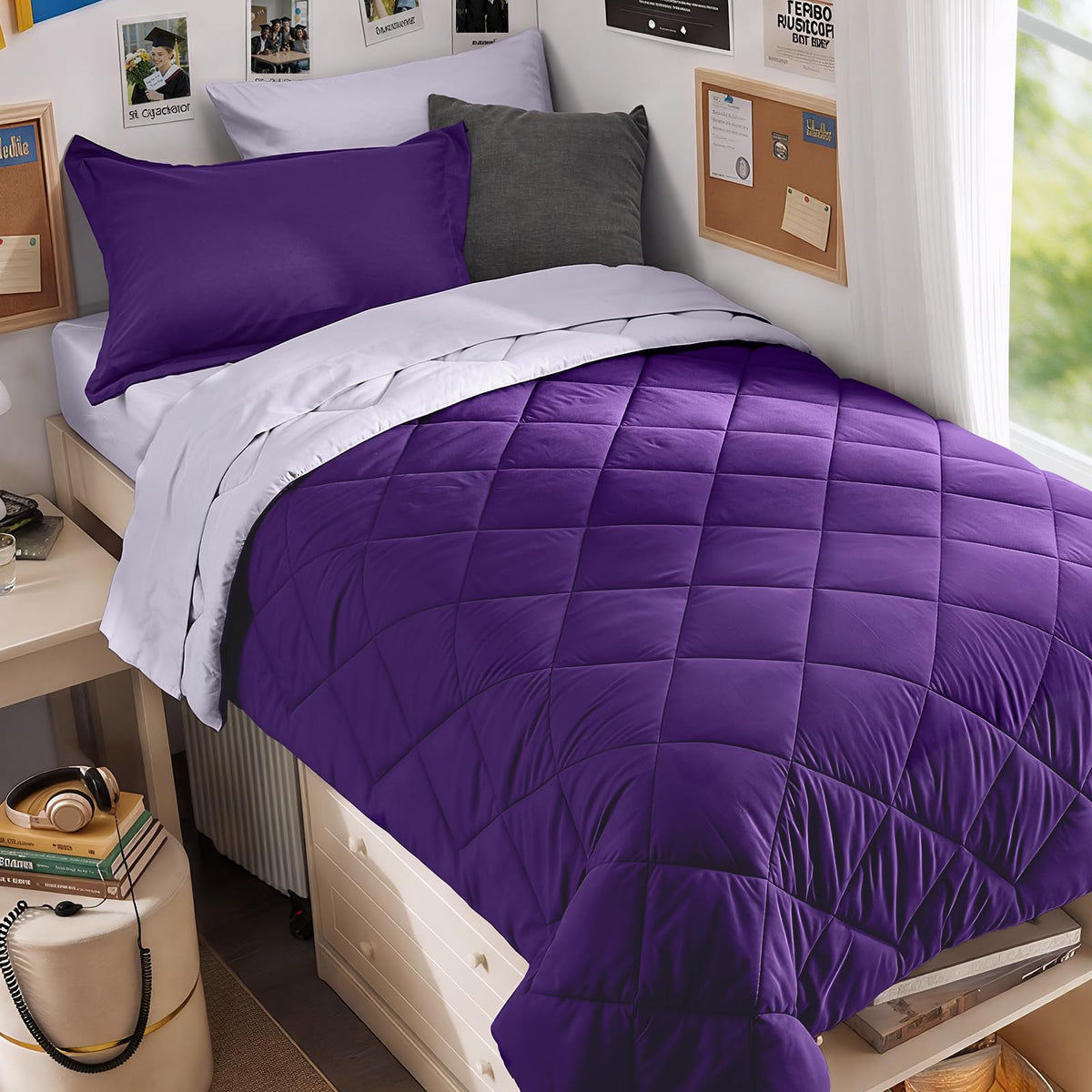 MUXHOMO 7 Pieces Queen Comforter Set, Reversible Bed in a Bag Queen Size, All Season Bedding Set with Comforter, Flat Sheet, Fitted Sheet, Pillowcases & Shams, Red & Black
