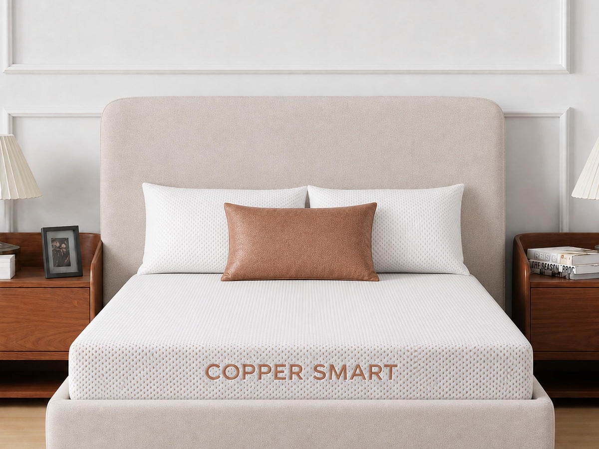 ROOST SLEEP Copper Smart Cooling Hybrid Mattress, Cal King 14 Inch, Medium