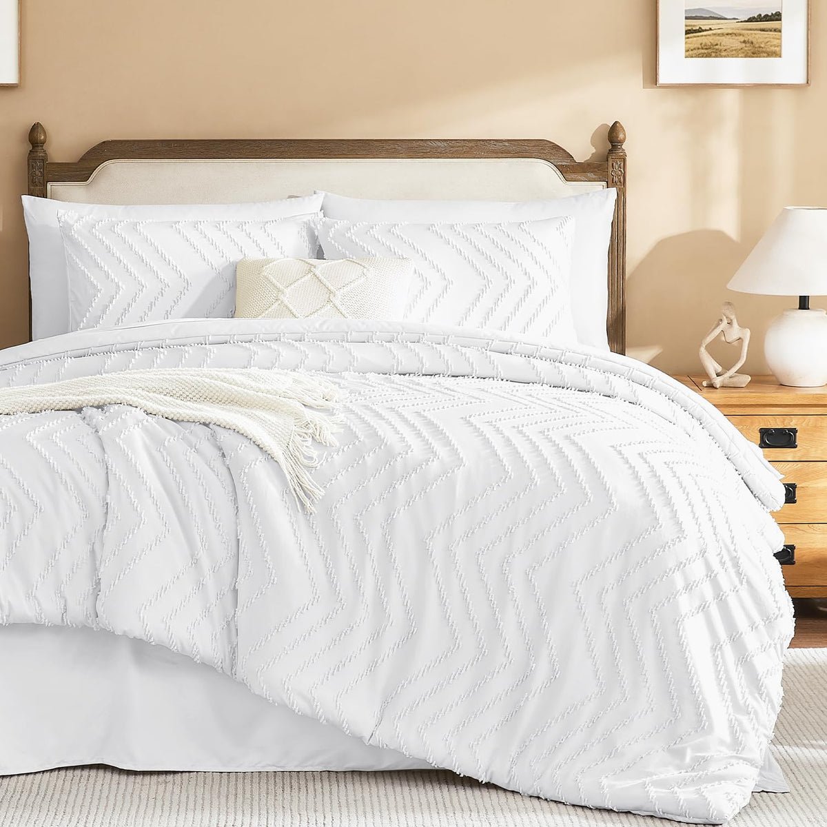 Litanika California King Comforter with Sheets, 7 Pieces Boho Bed Set