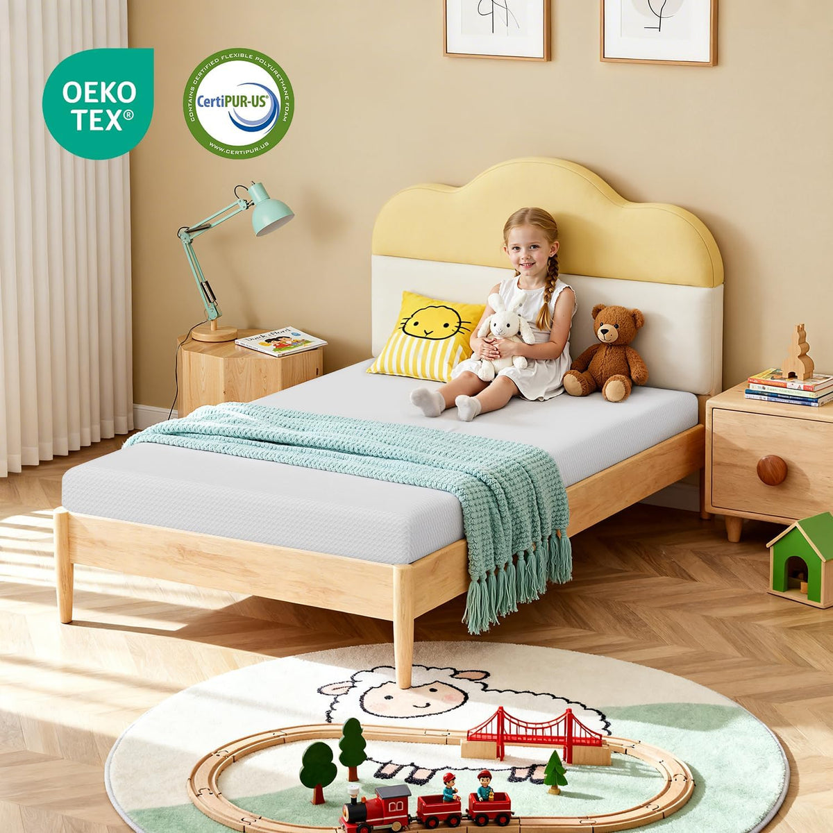 FDW | 6 Inch Twin Mattress | Medium Firm | Gel Memory Foam | White