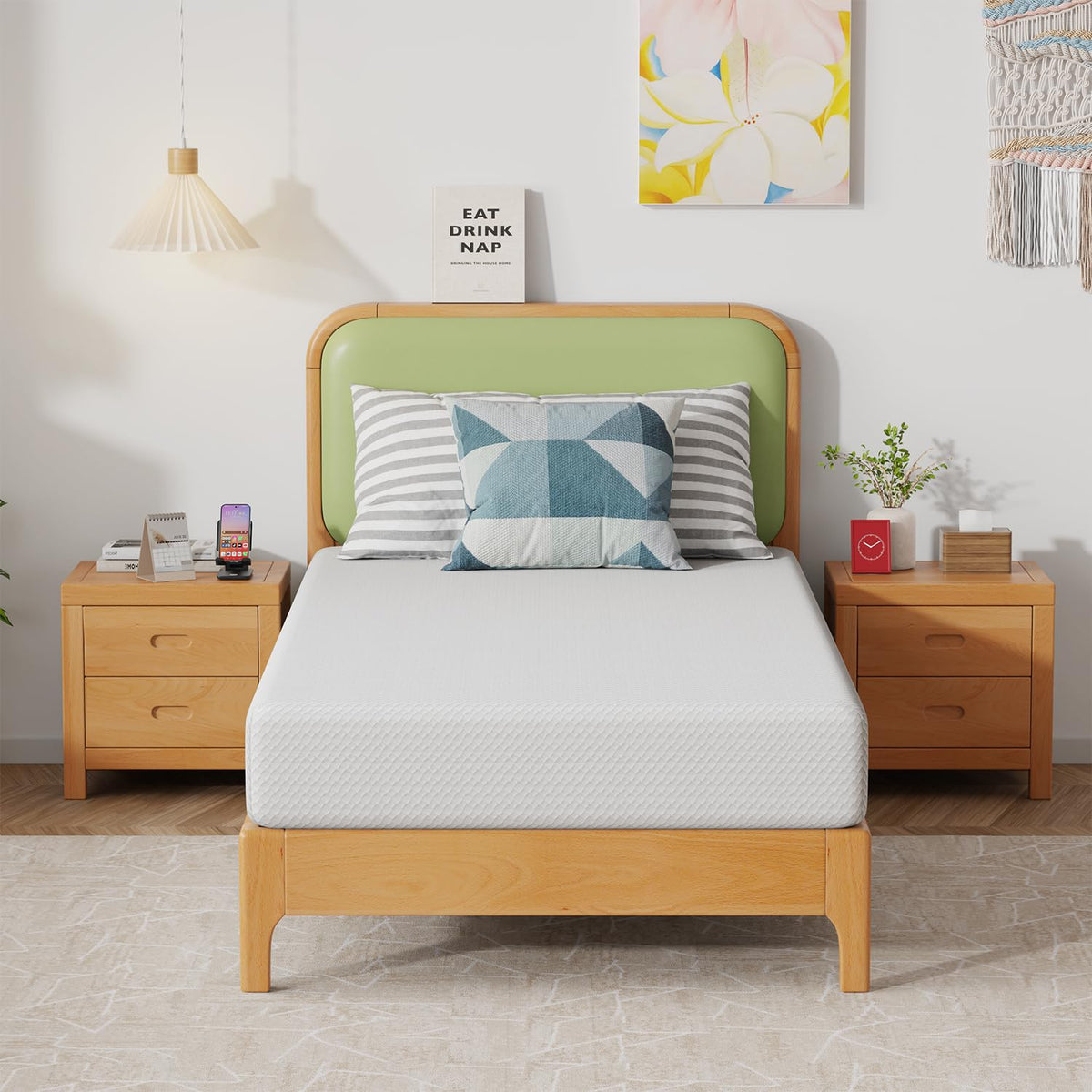 FDW | 6 Inch Twin Mattress | Medium Firm | Gel Memory Foam | White