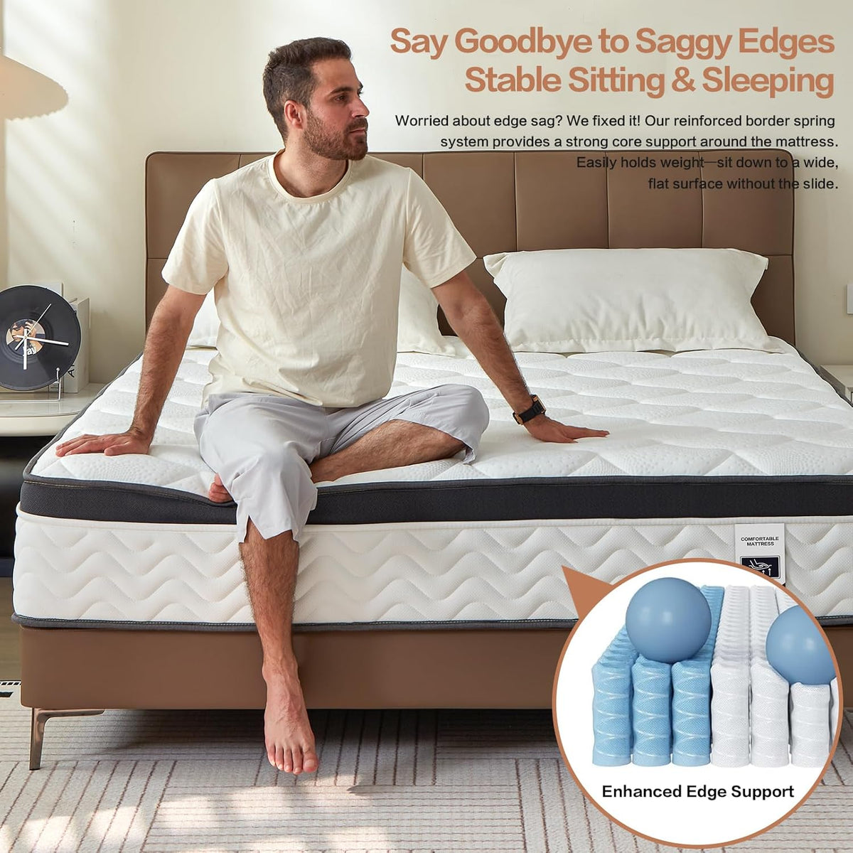 12 Inch Full Size Mattress, Hybrid Bed Mattress in a Box, 75" x 54"