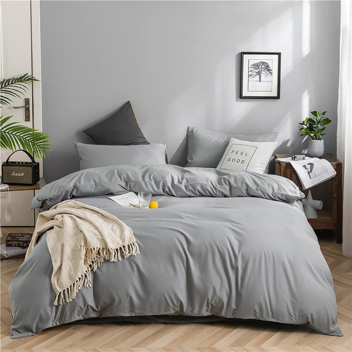KAREVER White Fluffy Comforter Set Cal King Women Soft Durable Beddig Comforter Set MenLightweight Breathable California King