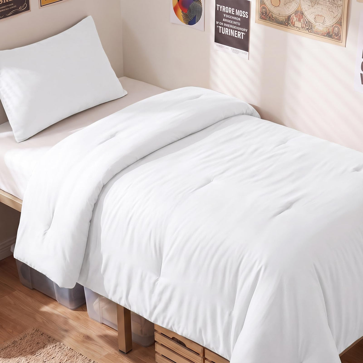 CozyLux Queen Comforter Set, 3 Pieces Down Alternative Bedding, Black