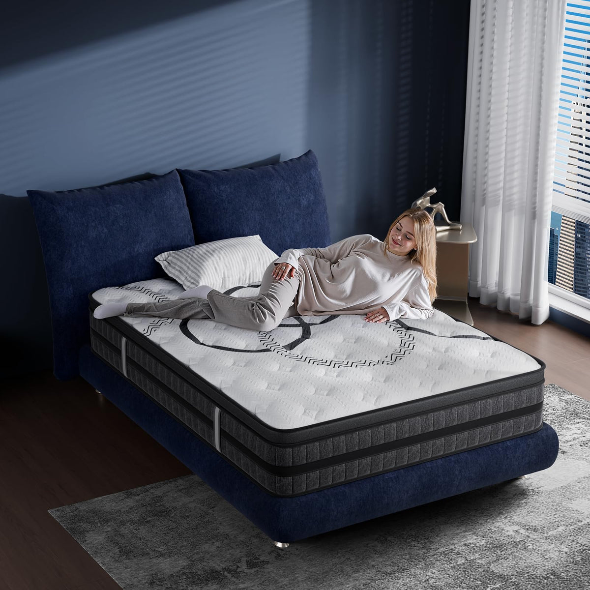 King Size Mattress, 14 Inch Hybrid King Mattress in a Box, Medium Firm, Memory Foam & Pocketed Springs, Pressure Relief, CertiPUR-US Certified& Fiberglass Free, Motion Isolation, 365-Night Trial