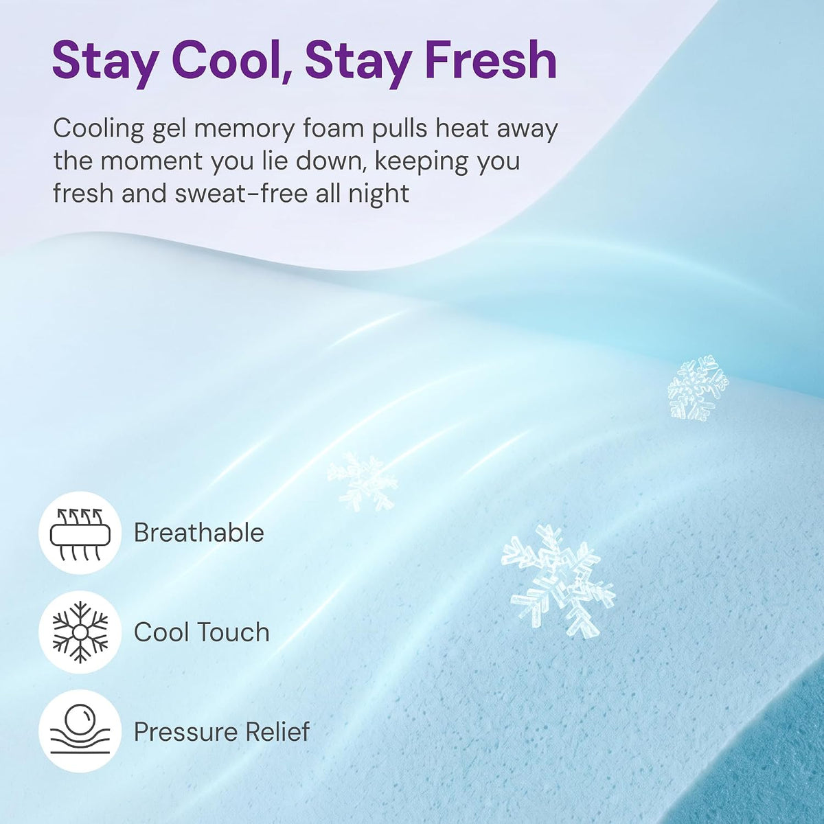 GAESTE Twin 8 Inch Cooling Gel Memory Foam Mattress, Medium Feel