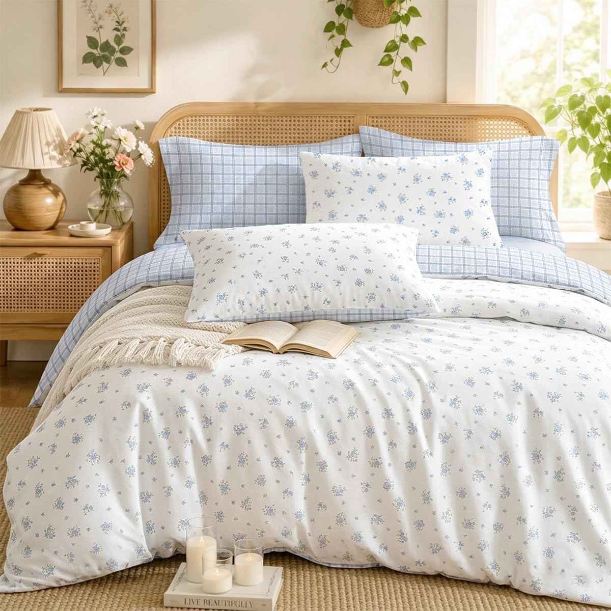 Floral Comforter Set Full Size Pink Bedding Sets for All Season