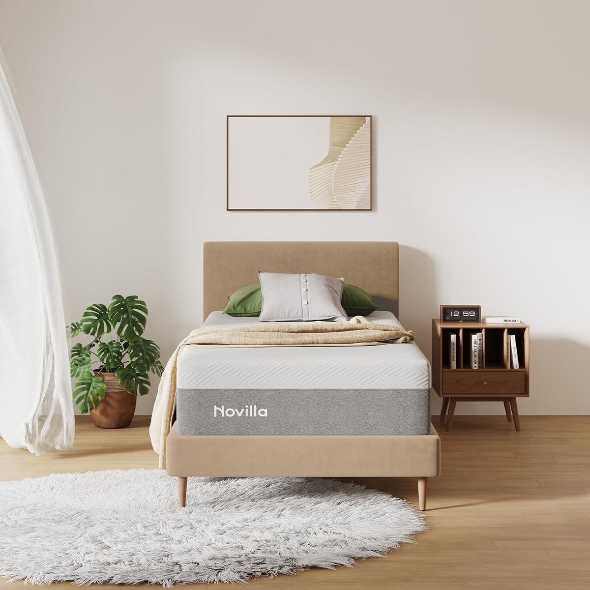 Novilla Bliss Twin Mattress, 10 Inch Gel Memory Foam Twin Mattress in a Box
