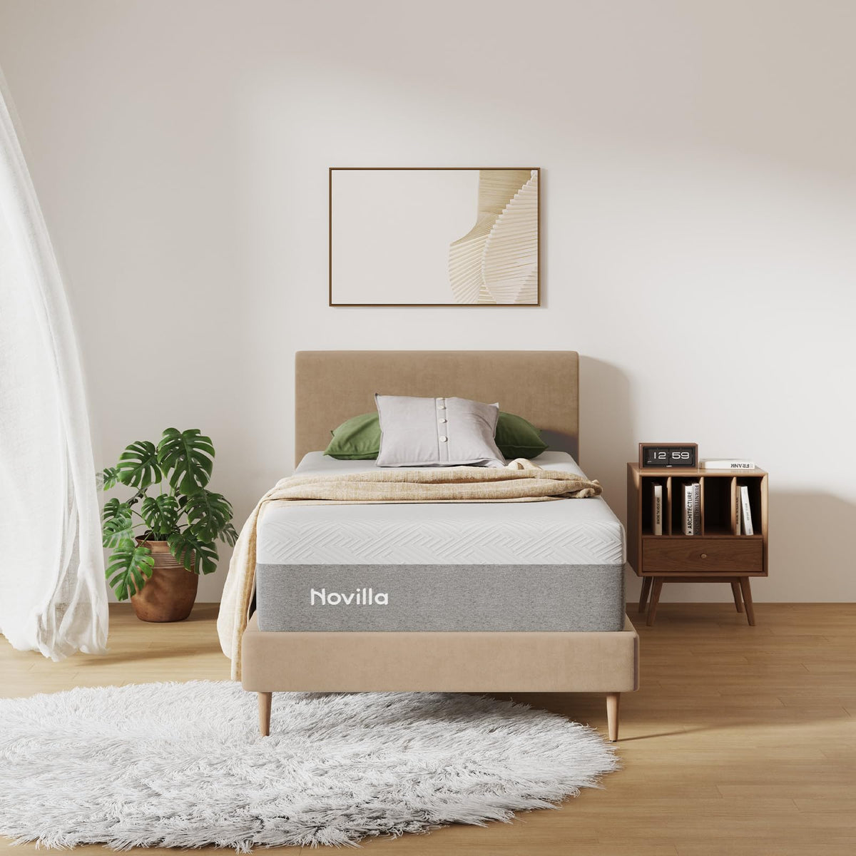 Novilla Bliss Memory Foam Mattress Queen, 10 Inch Gel Queen Mattress