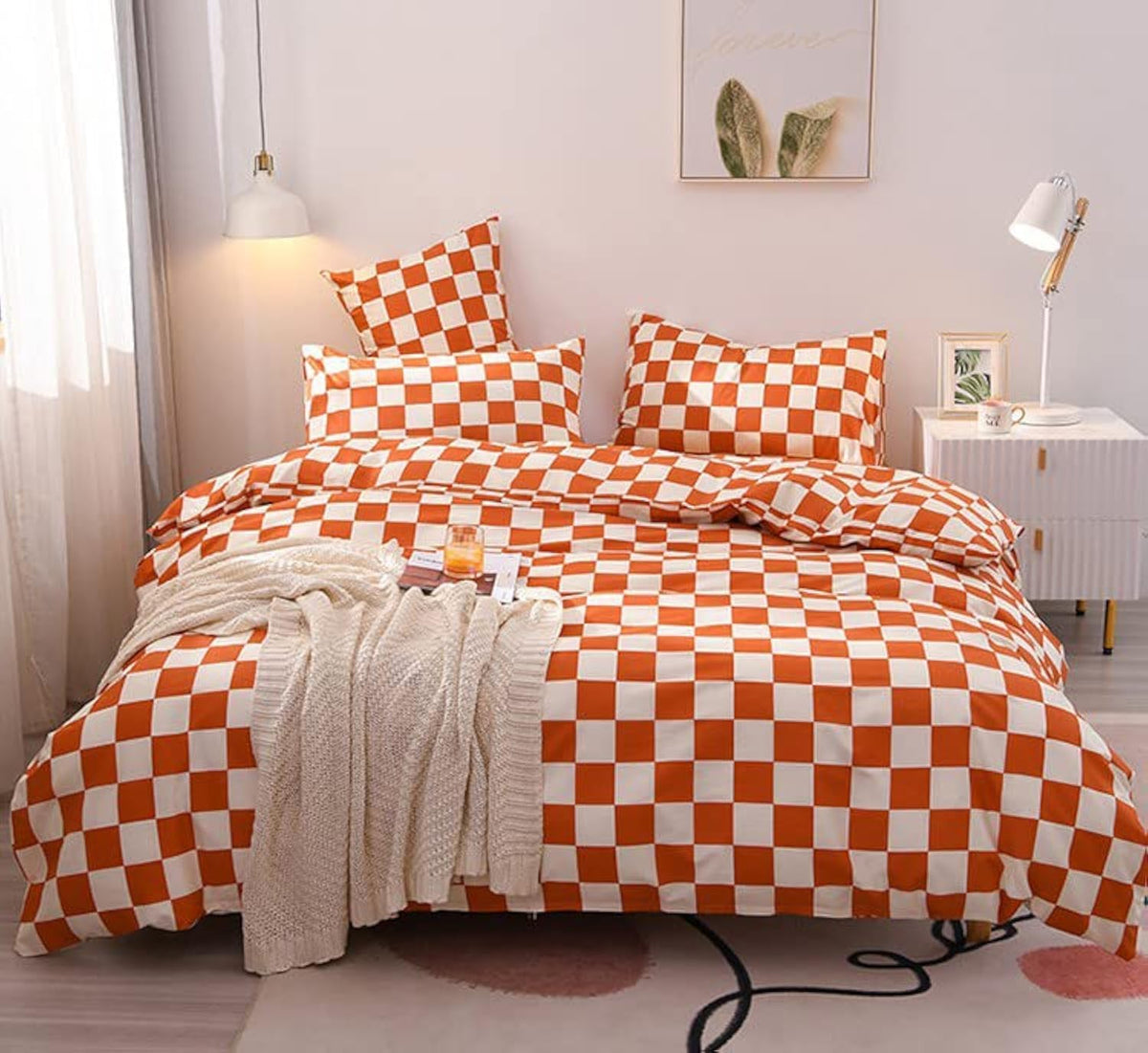 KAREVER White Fluffy Comforter Set Cal King Women Soft Durable Beddig Comforter Set MenLightweight Breathable California King