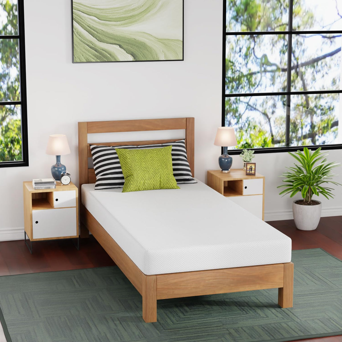 FDW | 6 Inch Twin Mattress | Medium Firm | Gel Memory Foam | White