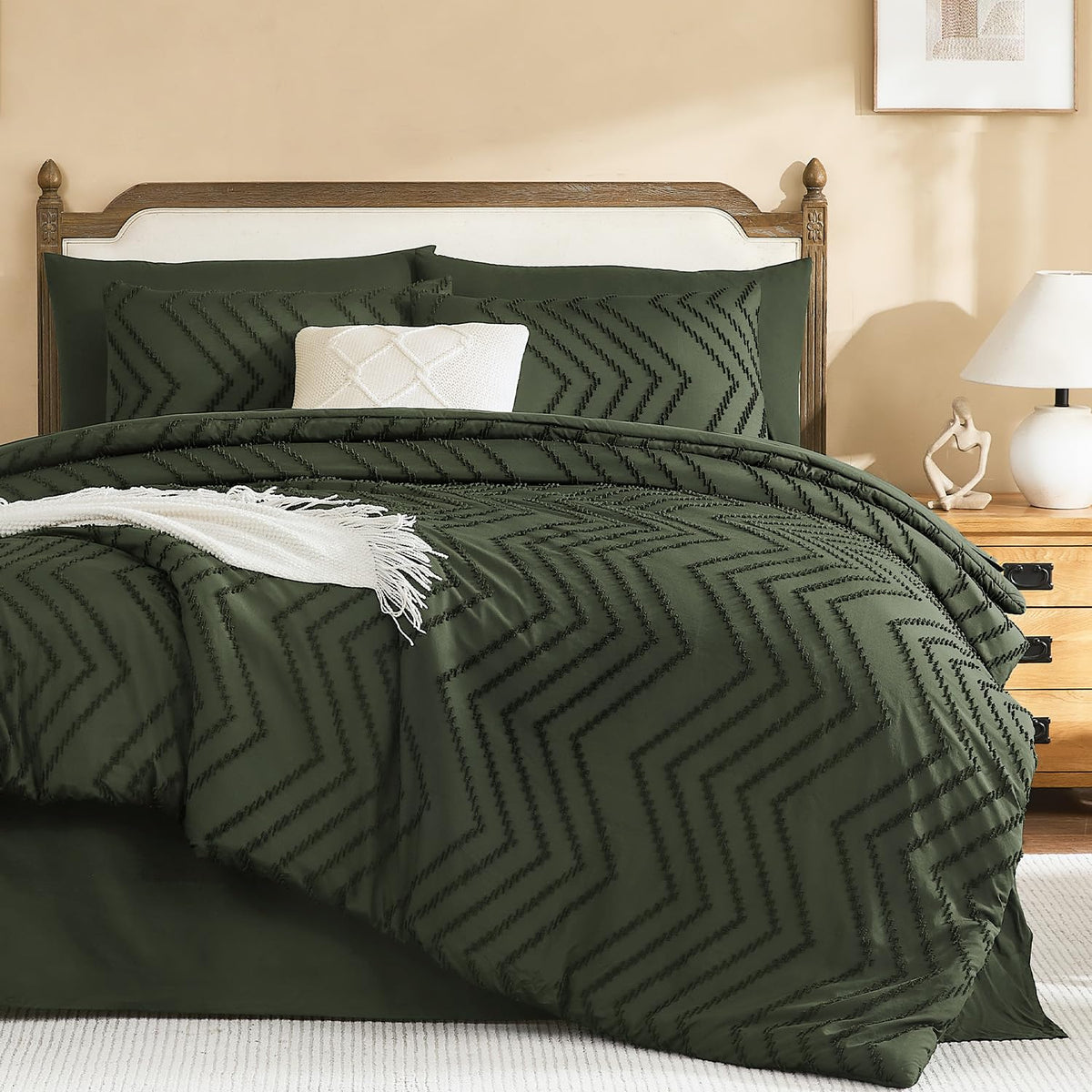 Litanika California King Comforter with Sheets, 7 Pieces Boho Bed Set