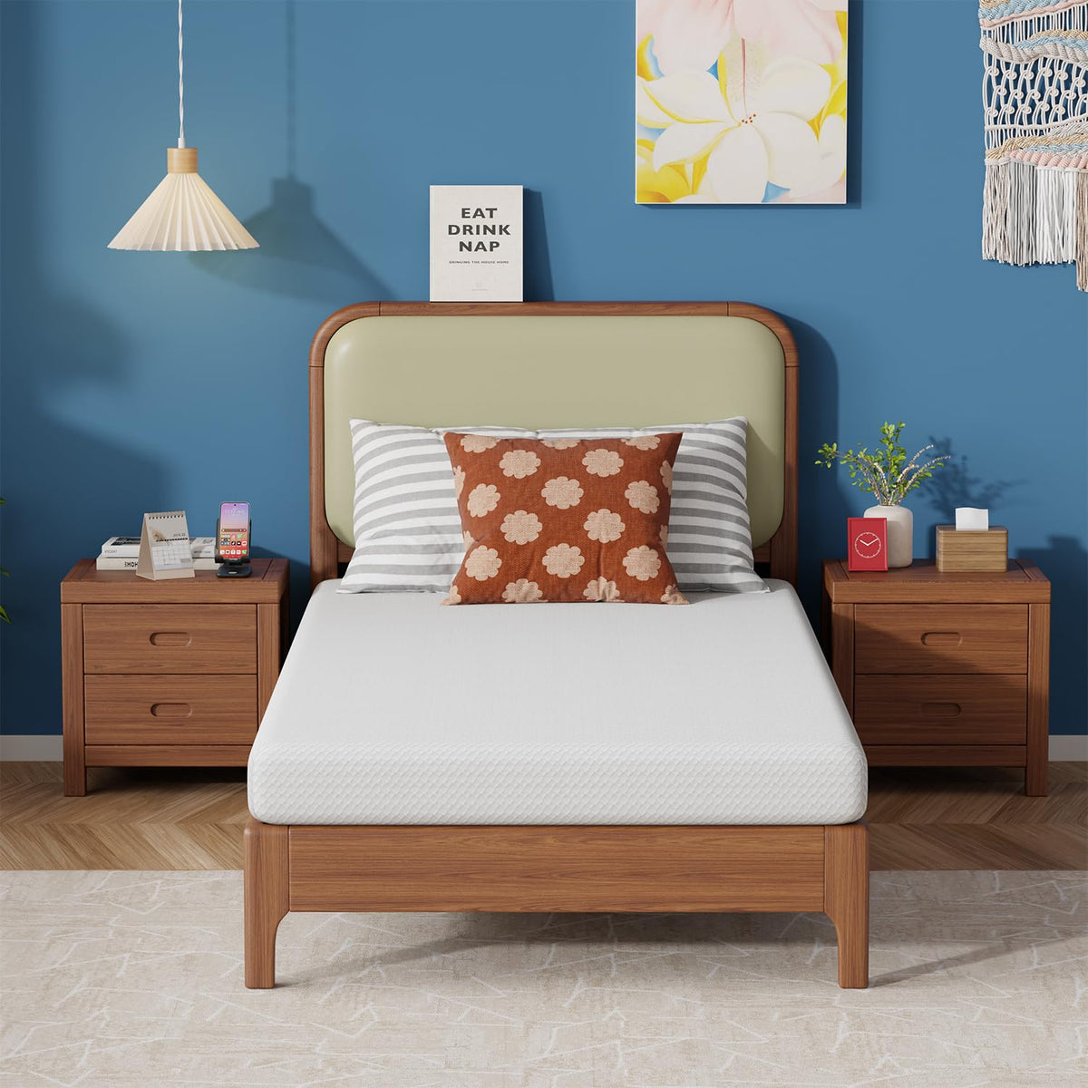 FDW | 6 Inch Twin Mattress | Medium Firm | Gel Memory Foam | White