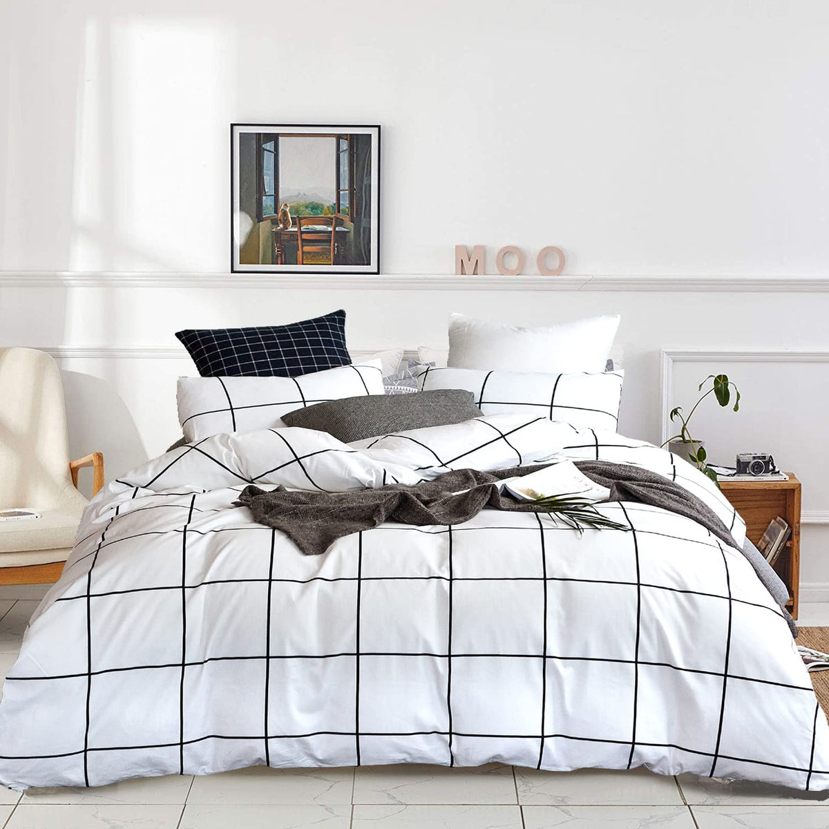 KAREVER White Fluffy Comforter Set Cal King Women Soft Durable Beddig Comforter Set MenLightweight Breathable California King