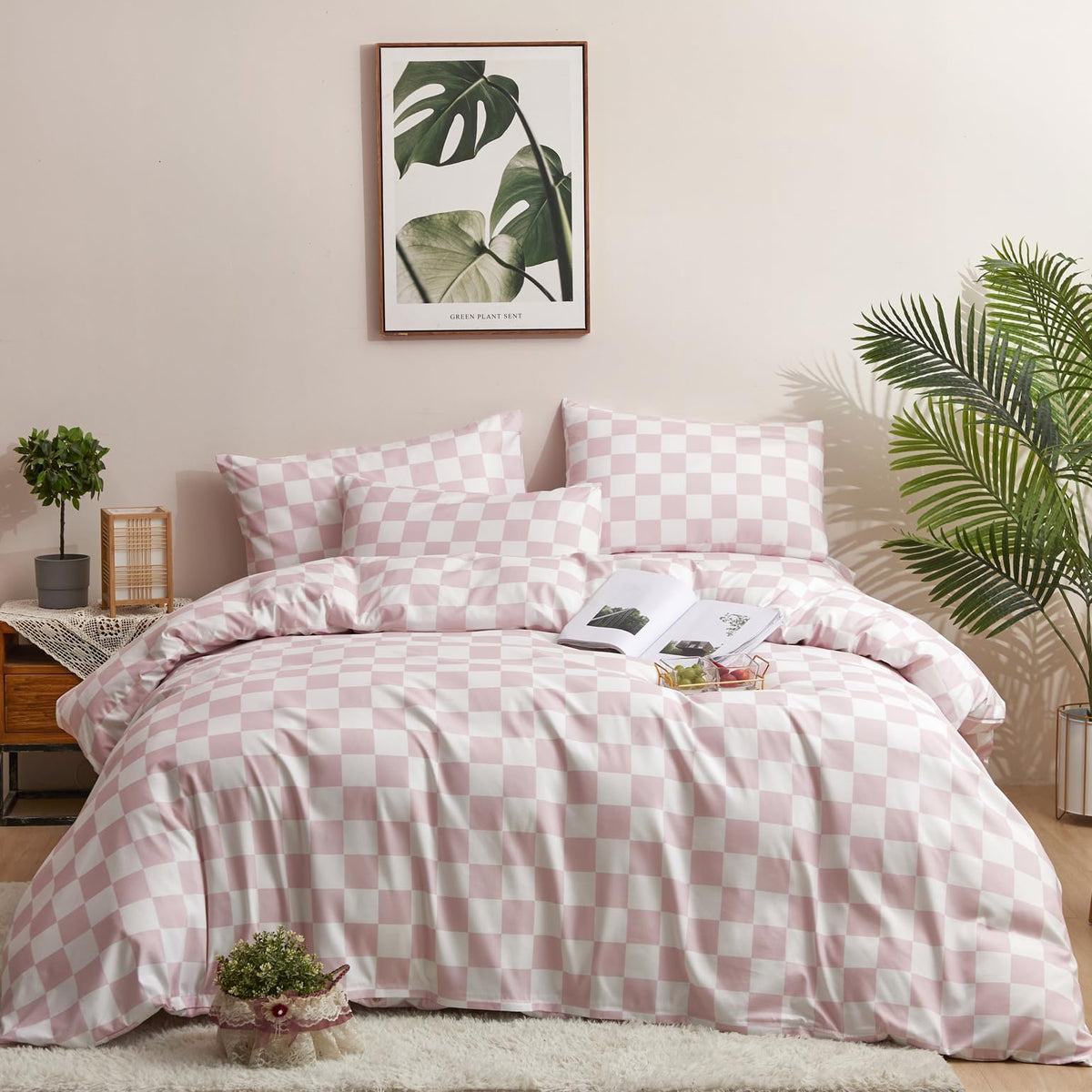 KAREVER White Fluffy Comforter Set Cal King Women Soft Durable Beddig Comforter Set MenLightweight Breathable California King