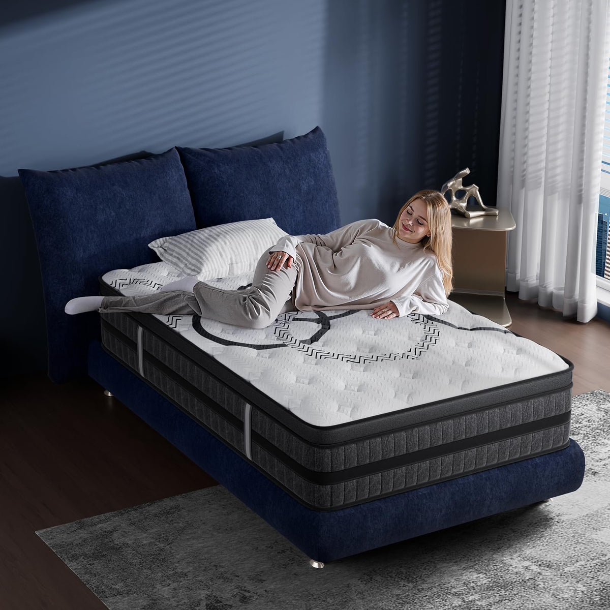 King Size Mattress, 14 Inch Hybrid King Mattress in a Box, Medium Firm, Memory Foam & Pocketed Springs, Pressure Relief, CertiPUR-US Certified& Fiberglass Free, Motion Isolation, 365-Night Trial