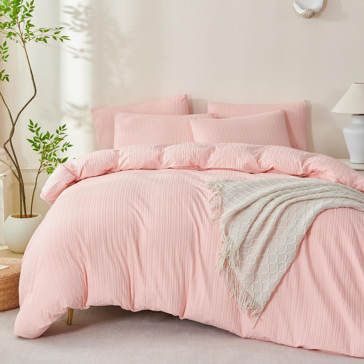 Black Grid Comforter Set Queen Soft Luxury Washed Microfiber 3 Pieces Bedding Set, White Grey Grid Pattern Comforter with 2 Pillowcases Breathable Durable Comfy