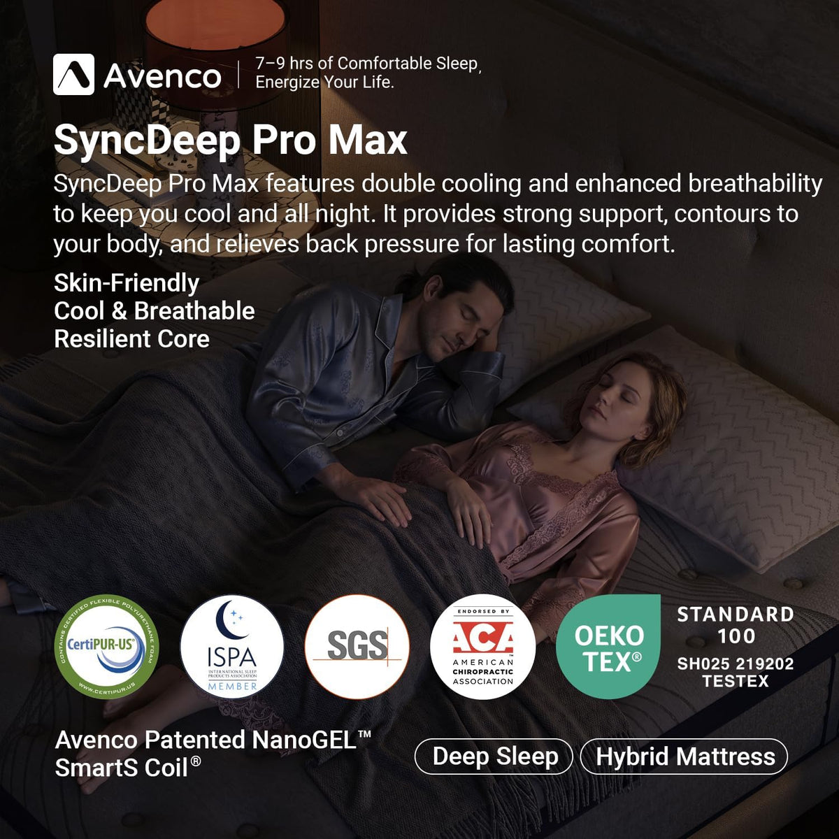 Avenco Queen Mattress 12 Inch, Luxury Hotel-Level Cooling Hybrid Mattress