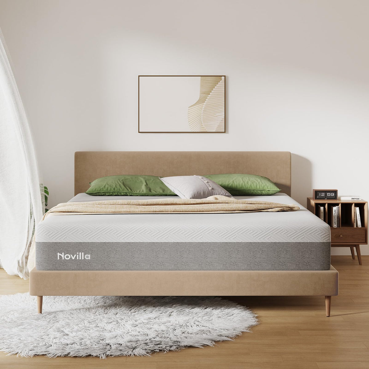 Novilla Bliss Queen Size Mattress, 12 Inch Gel Memory Foam Mattress Queen