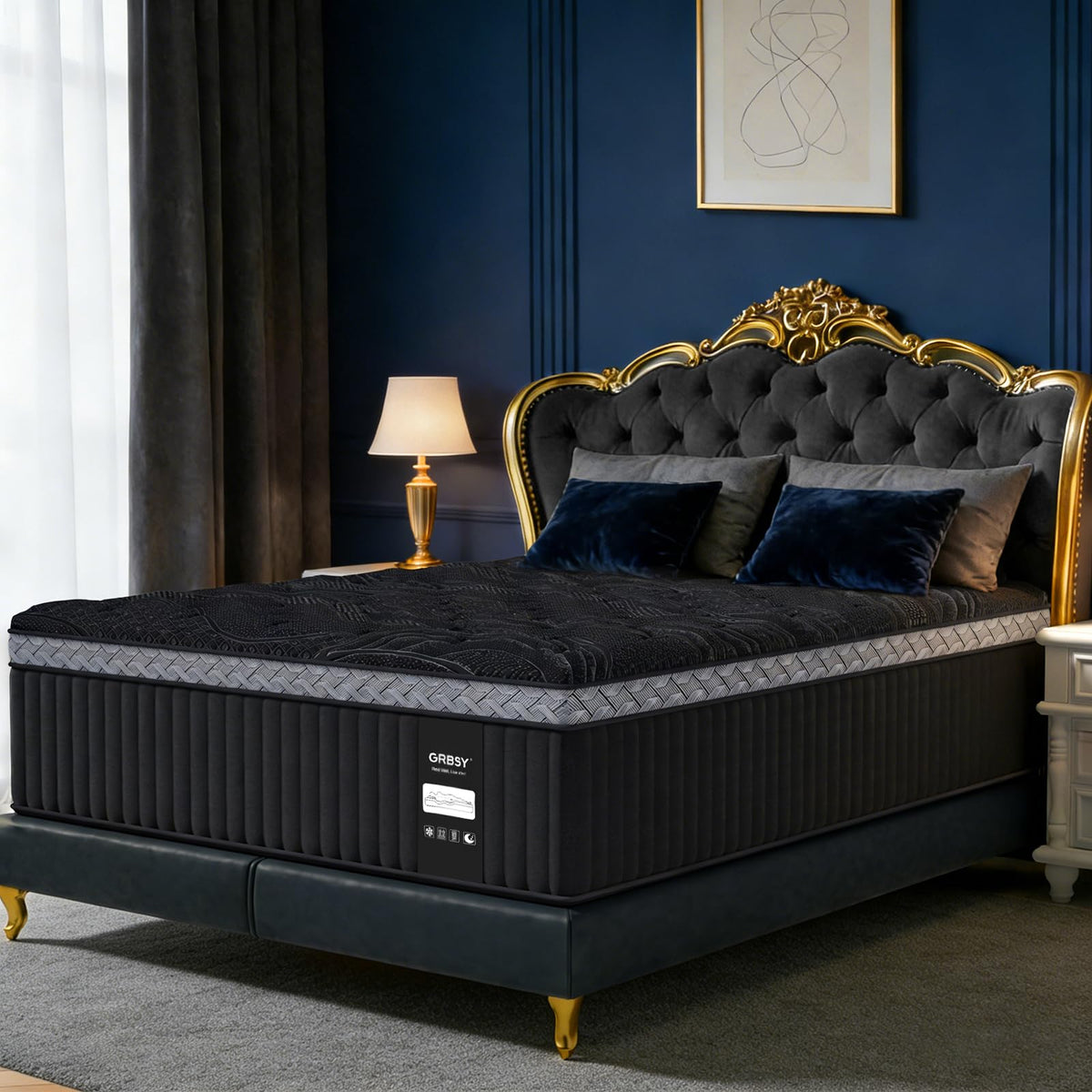 14 Inch Queen Size Mattress, Upgraded Luxury Hybrid Queen Mattress In A Box with 7-Zone Support for Cool Night & Pressure Relief, Fiberglass Free, 365 Nights Trial, 10 Years Warranty, Medium Firm