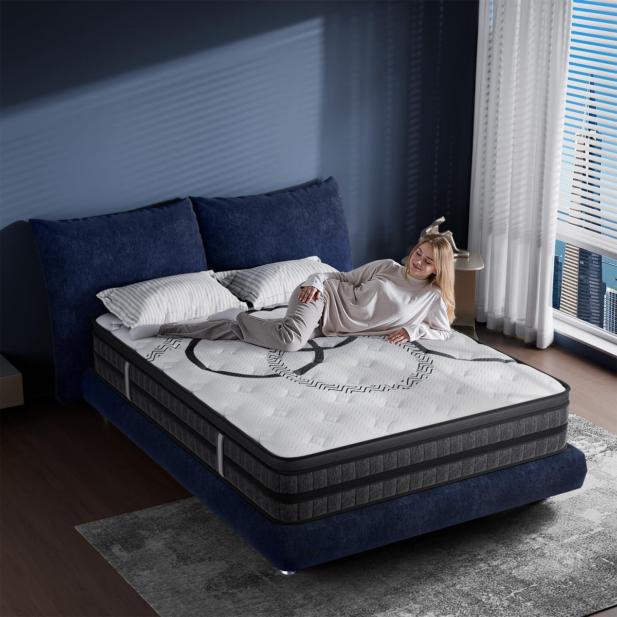 King Size Mattress, 14 Inch Hybrid King Mattress in a Box, Medium Firm, Memory Foam & Pocketed Springs, Pressure Relief, CertiPUR-US Certified& Fiberglass Free, Motion Isolation, 365-Night Trial