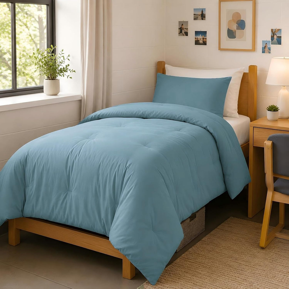 weigelia Pink Comforter Set Queen Size, All Season Lightweight Bedding Set
