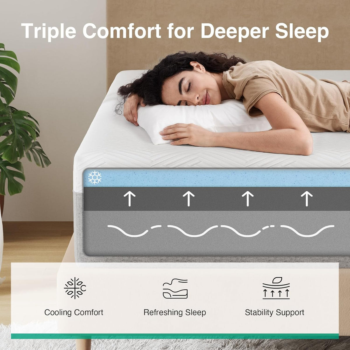Novilla Bliss Memory Foam Mattress Queen, 10 Inch Gel Queen Mattress