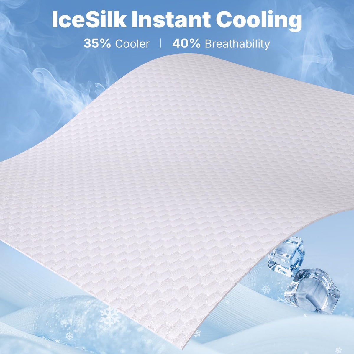 14 Inch Queen Mattress Firm - Cooling Gel Memory Foam Mattress, Removable IceSilk Cover, Back Pain Relief & Motion Isolation, CertiPUR-US Safe Foam, Fiberglass-Free, Queen Bed Mattress in a Box