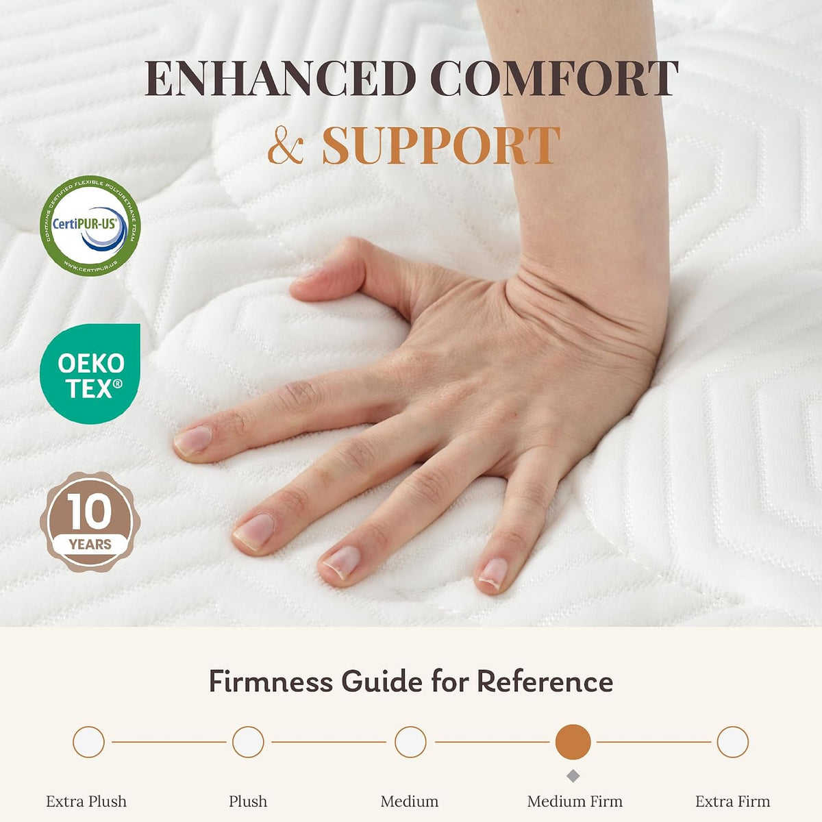 CH CHARME HOUSE Queen Mattress, 14 Inch Hybrid Queen Size, Medium Feel