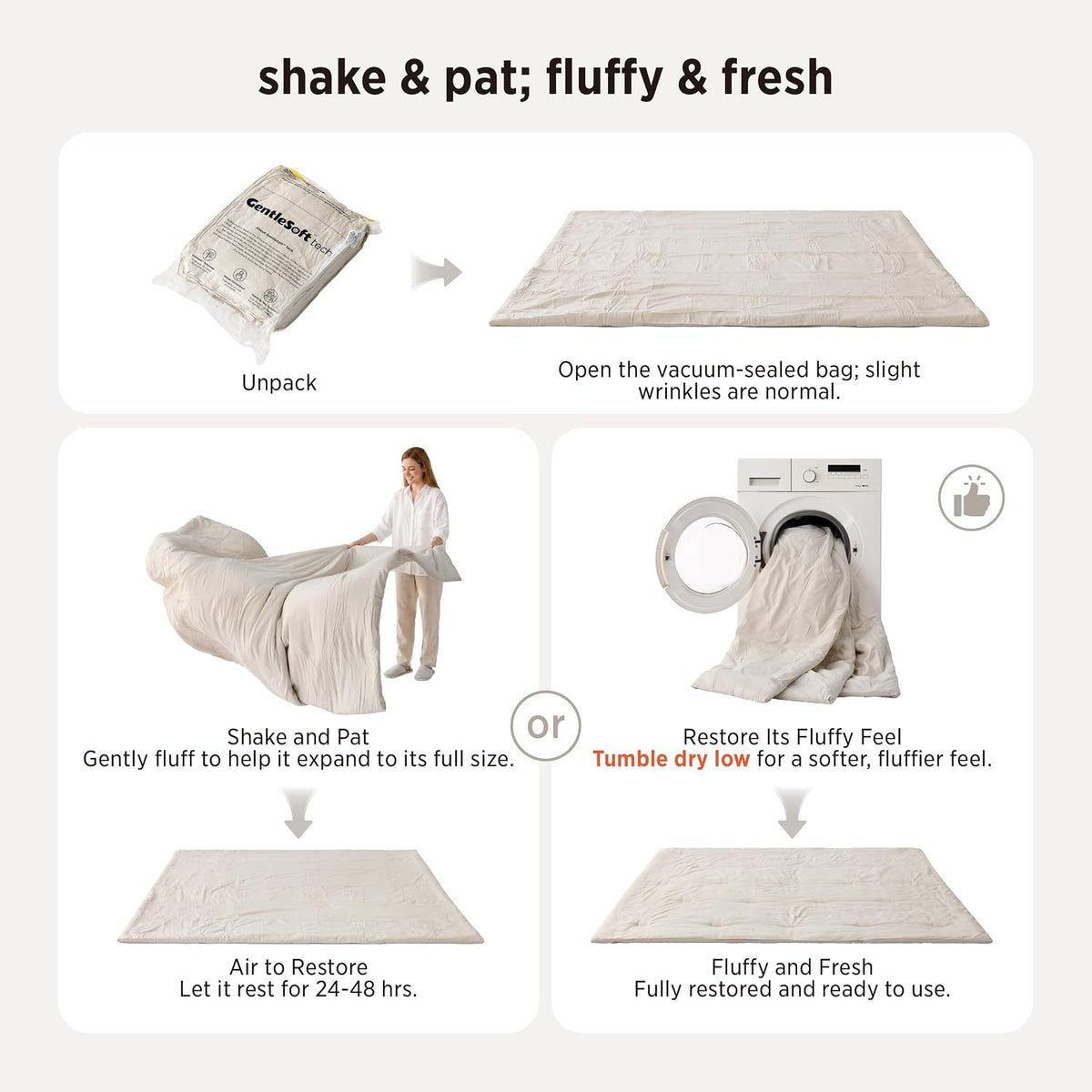 Bedsure King Comforter Set Prewashed Soft Bedding Set 3Pcs White 104"x90"