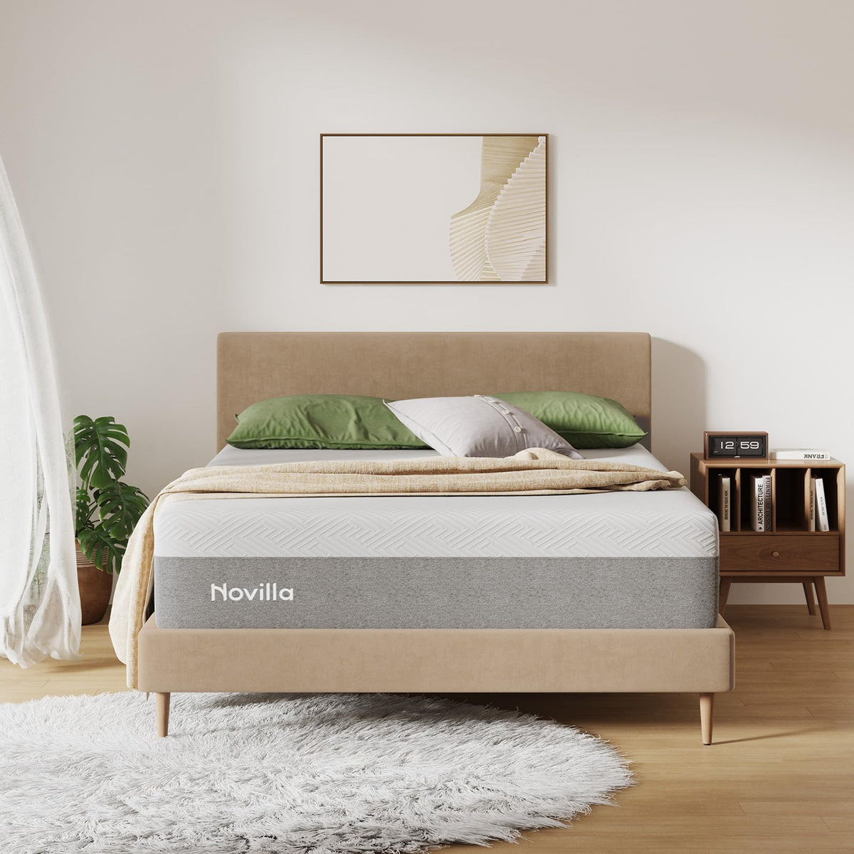 Novilla Bliss Memory Foam Mattress Queen, 10 Inch Gel Queen Mattress